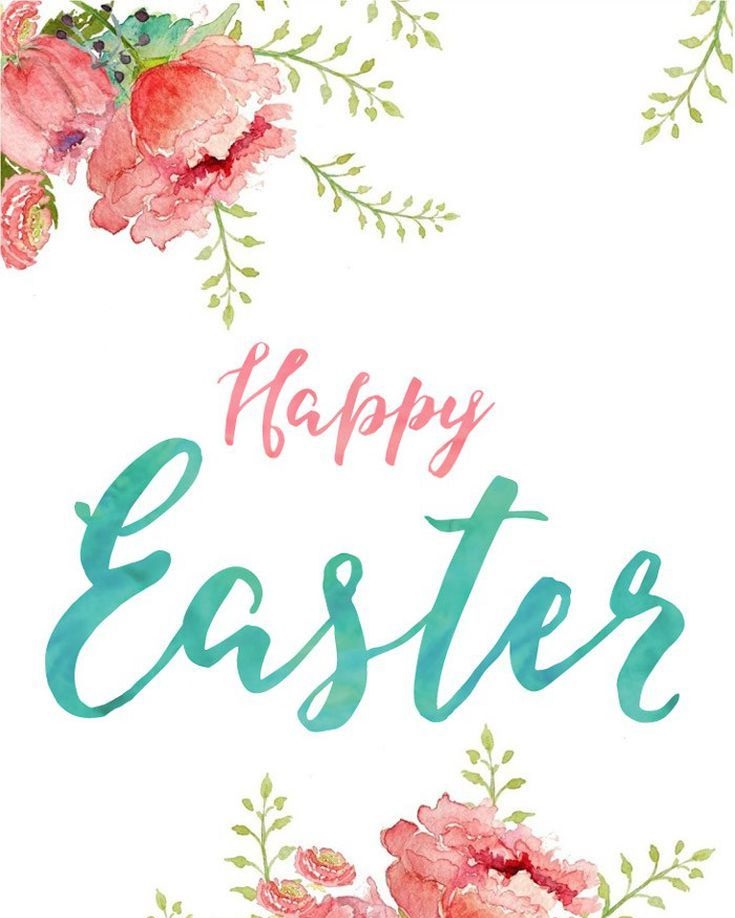 Kwiatowa kartka z napisem Happy Easter